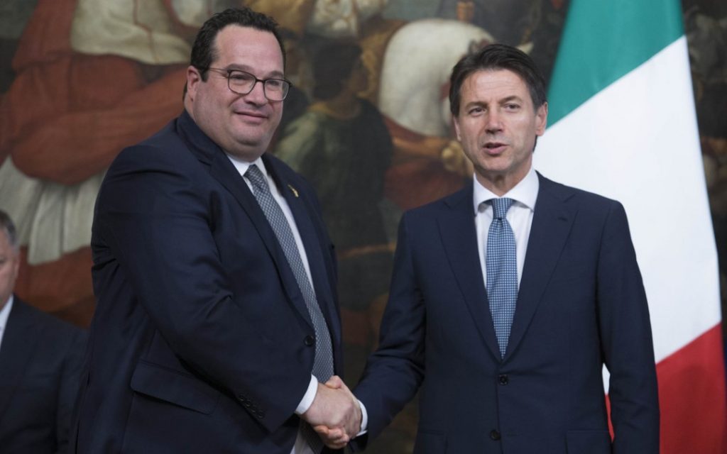 Giuseppe Conte con Claudio Durigon